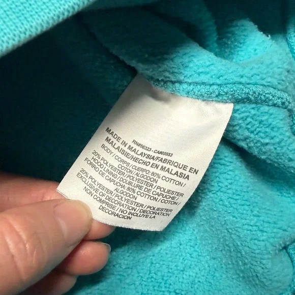 Nike Turquoise Blue Mens Fleece Graphic Pullover Hoodie Sweatshirt Mens L Cotton - Picture 5 of 9